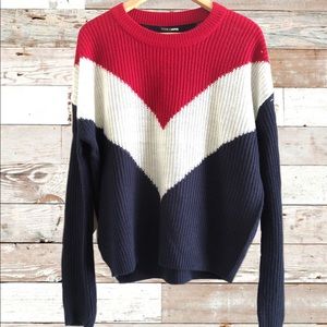 Fashion Nova sweater navy combo sz M